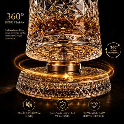 Devir Glass 360° Dönen Kristal Viski Bardağı